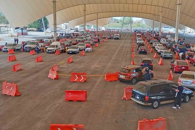 El centro de vacunación instalado en la Isla San Marcos.