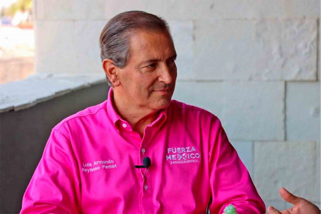 El candidato de Fuerza por México a la Presidencia Municipal de Aguascalientes, Luis Armando Reynoso Femat.