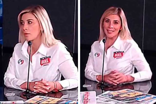 La candidata por el PRI a la Alcaldía de la capital del Estado, Norma Guel, durante su entrevista en INFOLÍNEA.