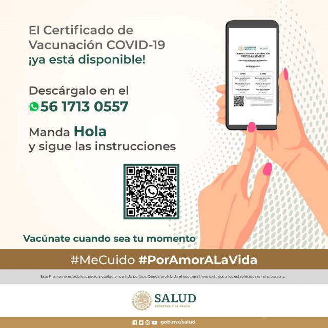 Certificado de Vacunación Covid-19 WhatsApp