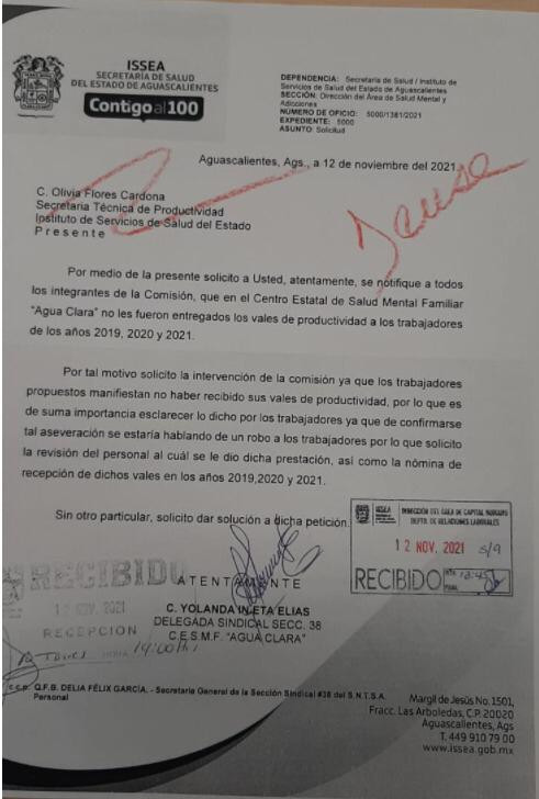 Aguascalientes Robo Estímulos Trabajadores Agua Clara ISSEA