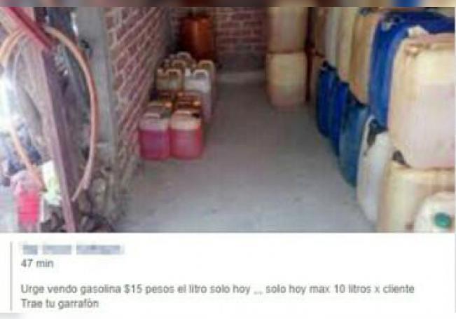 Ofertan en redes sociales litros de gasolina en 15 pesos