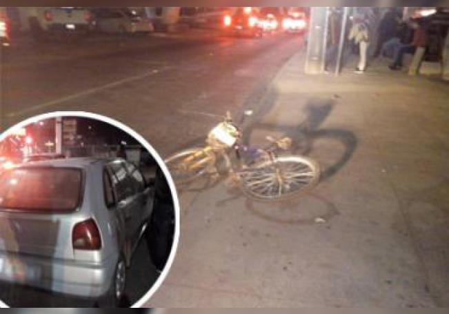 Descuidado copiloto derribó a un ciclista