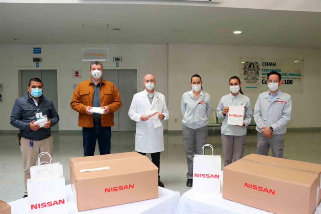 Nissan dona 10 mil cubrebocas a hospitales en Aguascalientes.