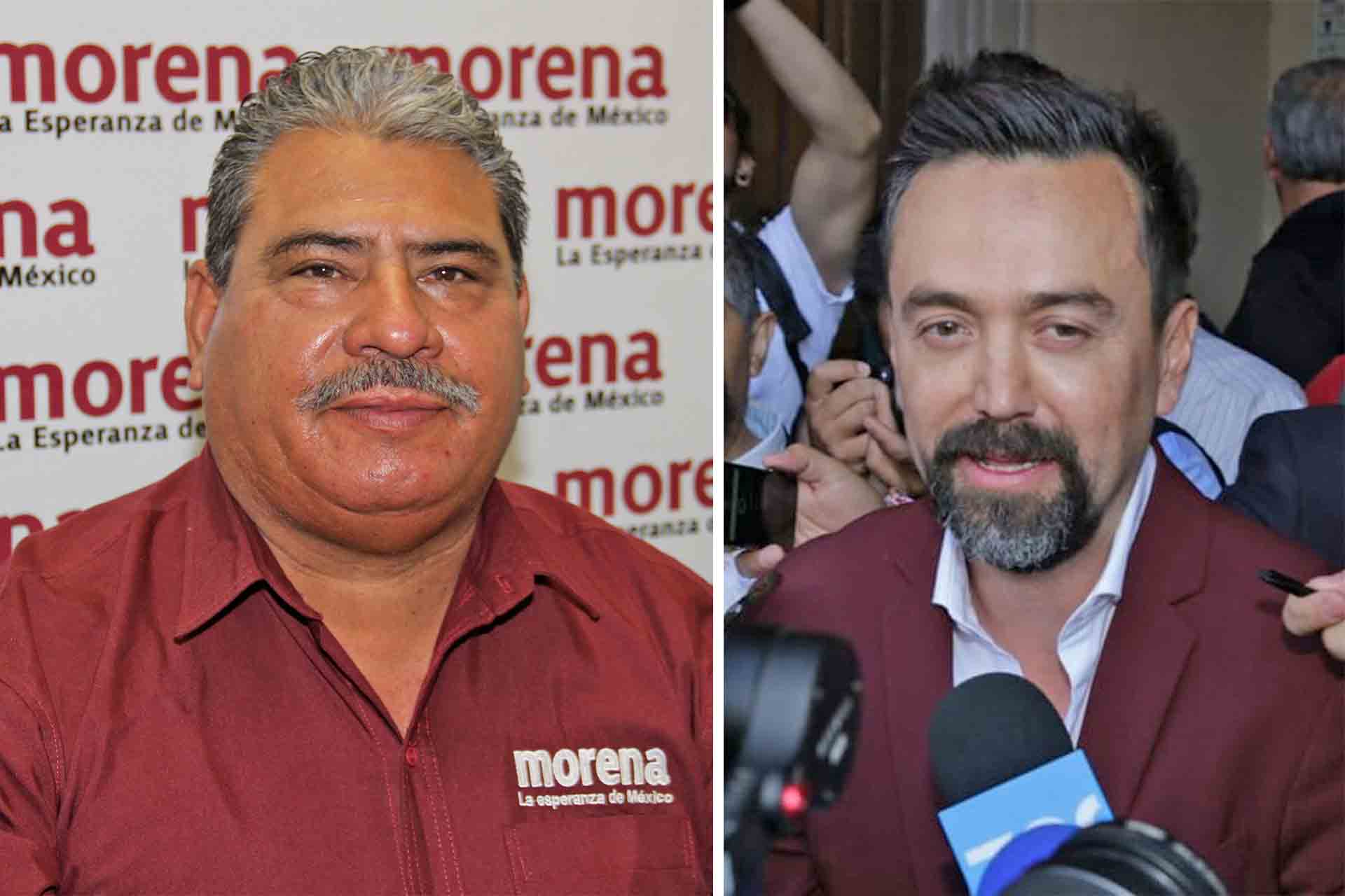 A la izquierda, el consejero estatal de Morena, Sebastián Martínez; a la derecha, Arturo Ávila.