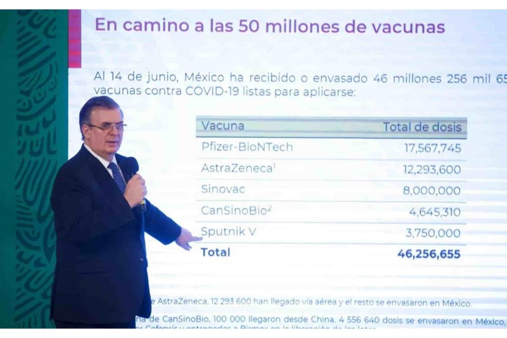 México acumula 50 millones de dosis de vacunas: Ebrard
