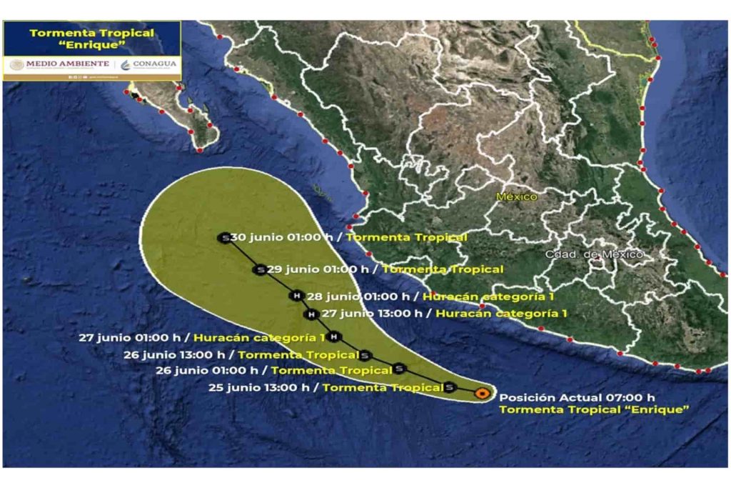 Se forma tormenta tropical “Enrique” al sur de Zihuatanejo, Guerrero