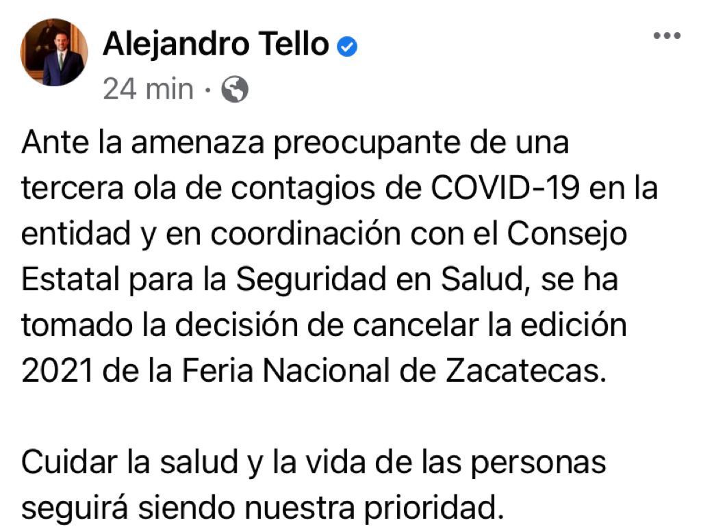 Se cancela Feria de Zacatecas; aquí, seguimos de fiesta - Vimarsana News