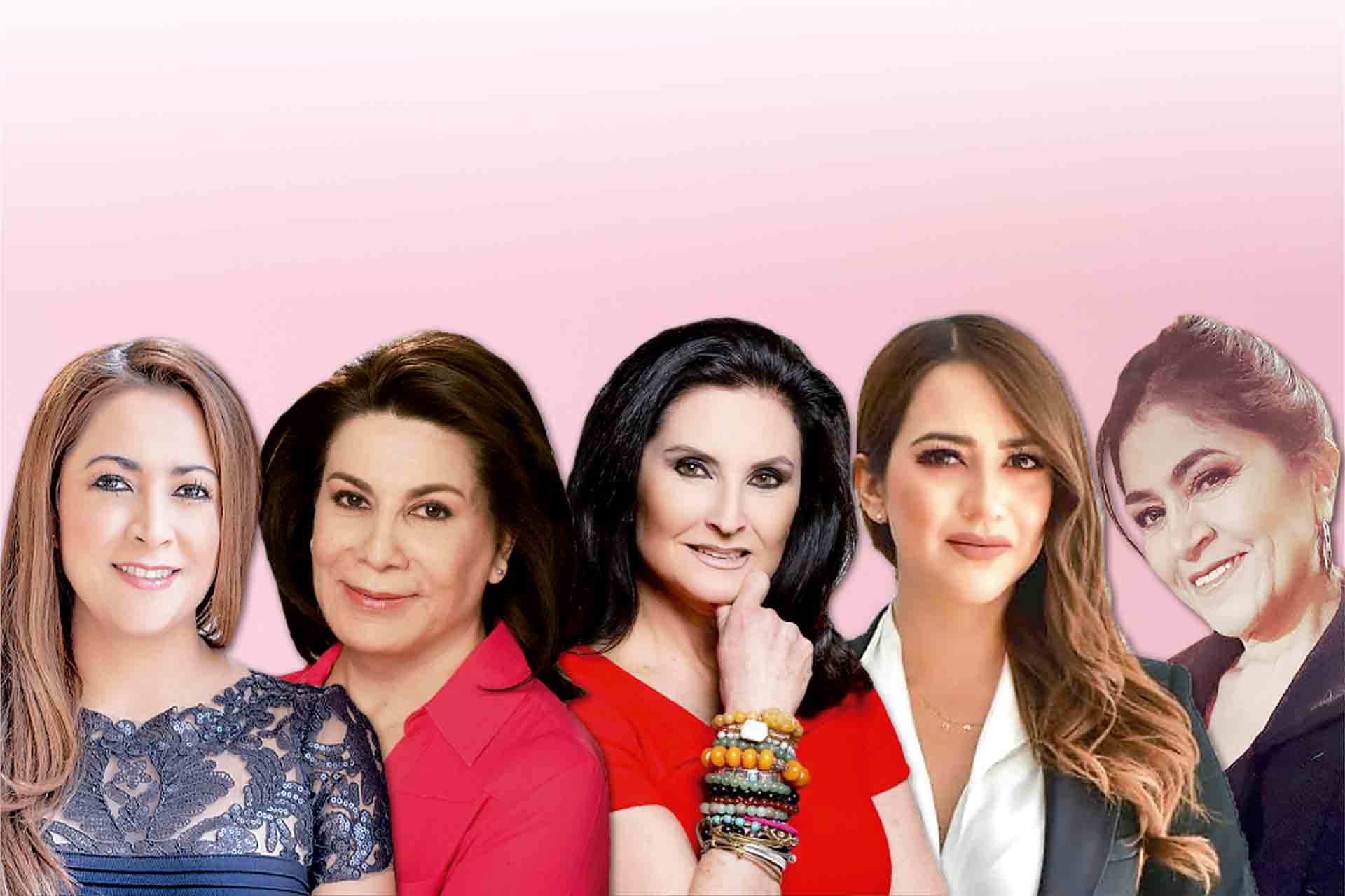 Tere Jiménez, Lorena Martínez, Blanquita Rivera Rio, Karla Espinoza y Nora Ruvalcaba.