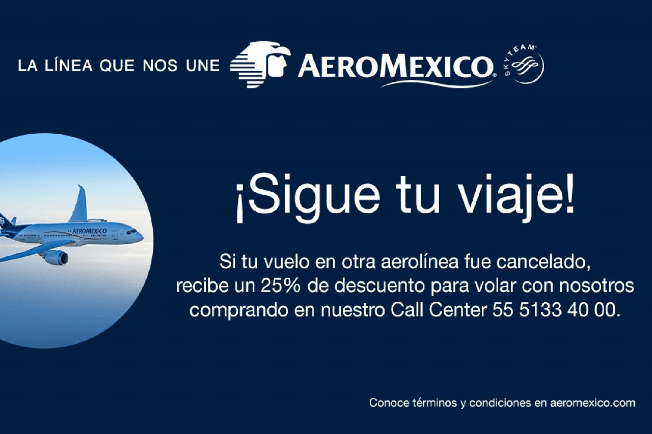 Aeroméxico cancela vuelos
