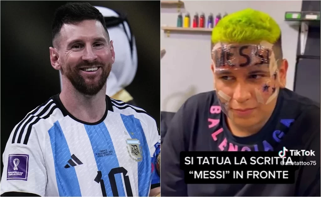 Fanático de Messi se tatúa su nombre en la frente en honor a su campeonato
