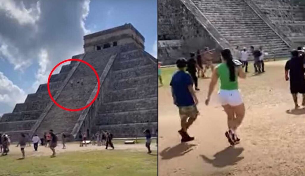 Turista burló la seguridad para subir a la pirámide de Chichén Itzá