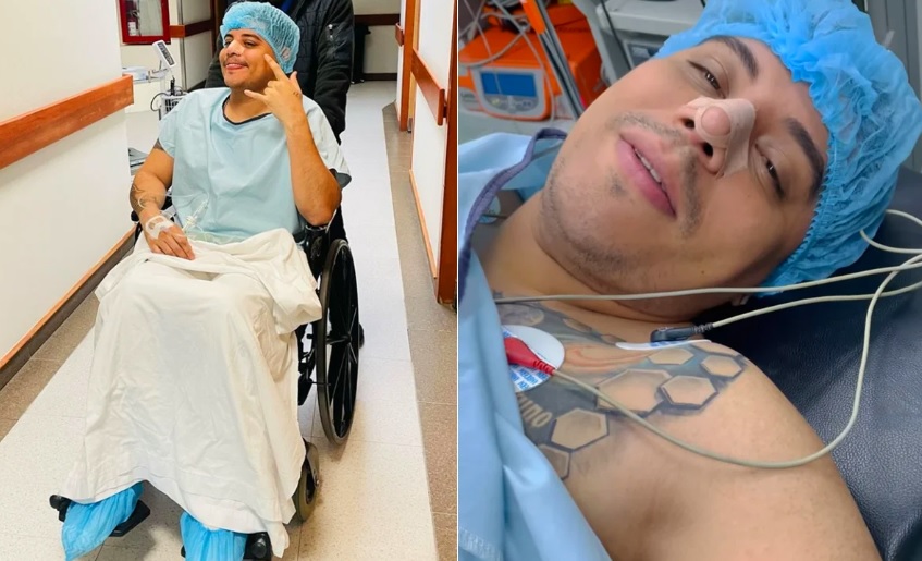 Eduin Caz muestra las heridas que le dejó su última intervención quirúrgica