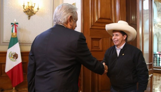 El expresidente Castillo, agradece el respaldo de AMLO con Perú