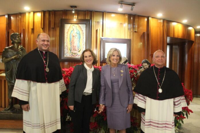 Jill Biden y Beatriz Gutiérrez Müller de visita en la Basílica de Guadalupe