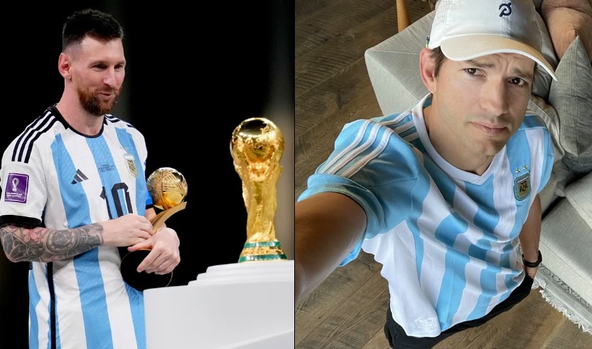 Ashton Kutcher no se cansa de elogiar a Lionel Messi por el triunfo en Qatar