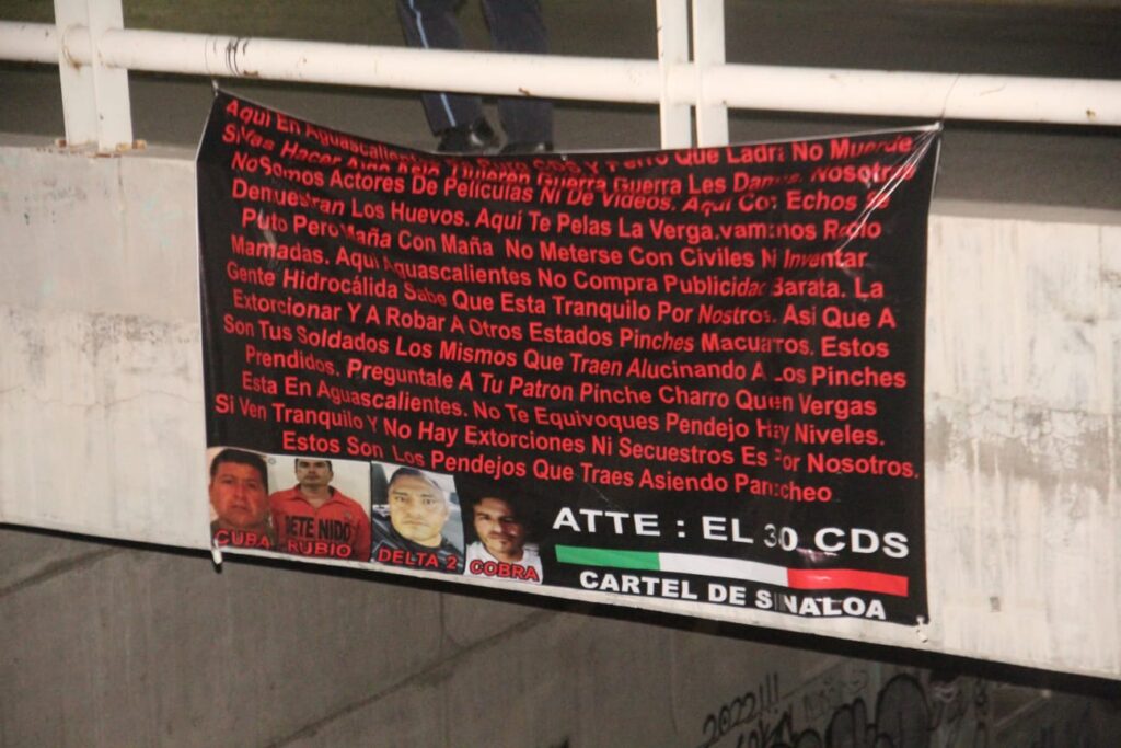 Dejan narcomanta firmada por el Cártel de Sinaloa en territorio hidrocálido