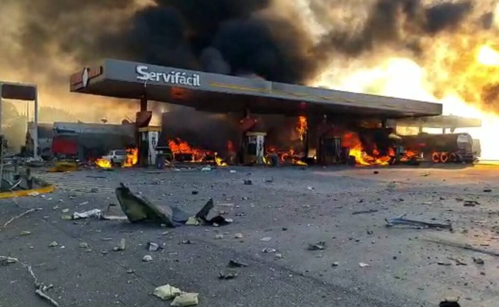 Explota gasolinera en la carretera Tula-Tlahuelilpan, en Hidalgo