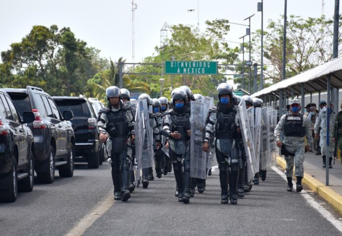 Fuerzas policiacas realizan operativo en frontera con Guatemala