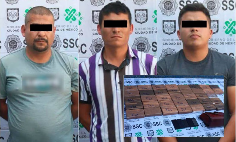 Caen 3 hombres con paquetes de cocaína en la Agrícola Pantitlán