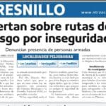 Piden no viajar a Fresnillo
