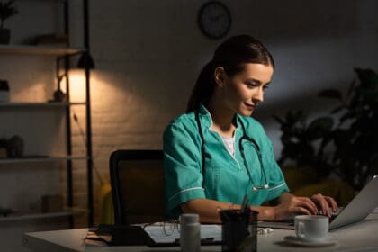 attractive nurse in uniform sitting at table and u 2023 11 27 05 19 01 utc