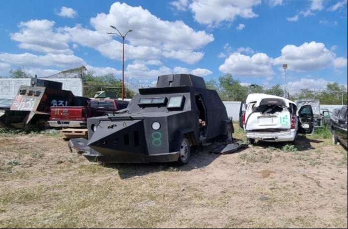 FGR destruye 26 autos "monstruos" en Tamaulipas