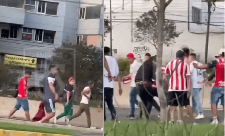 Aficionados de las Chivas pelean en Periférico Sur
