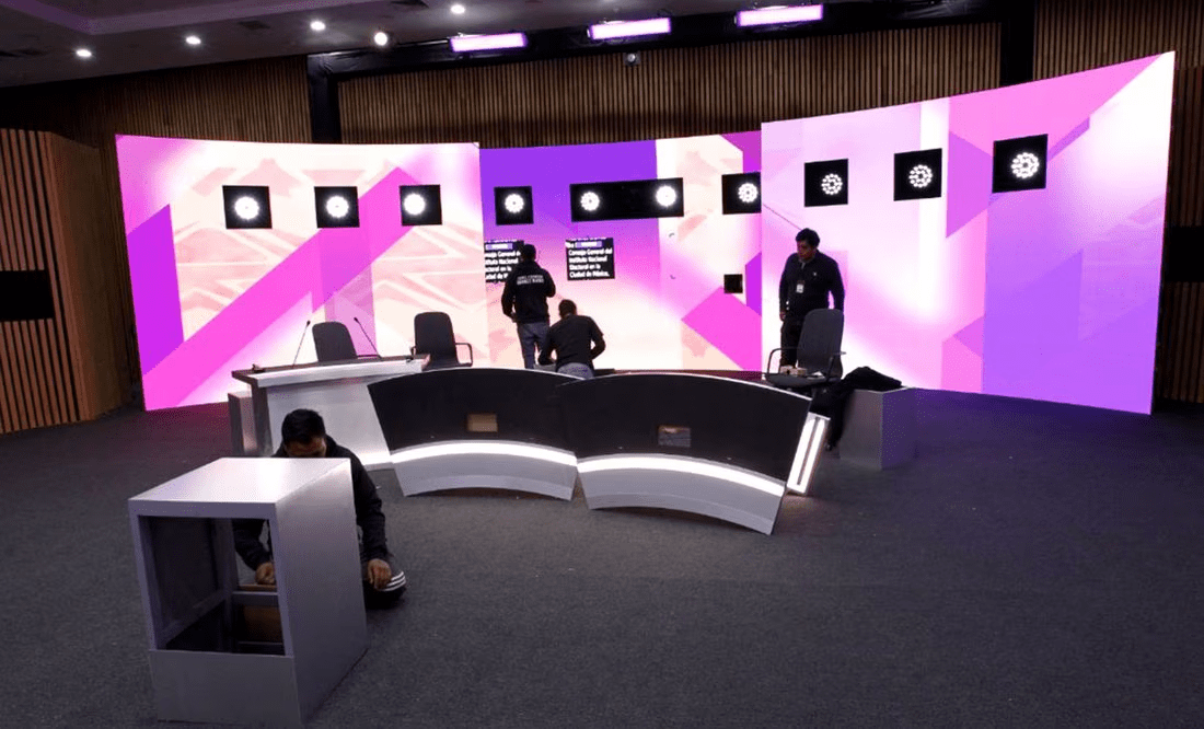 Así es el set del primer debate presidencial en sede del INE