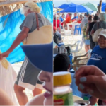 Captan a extranjeros retirarse de mesa al escuchar música de banda