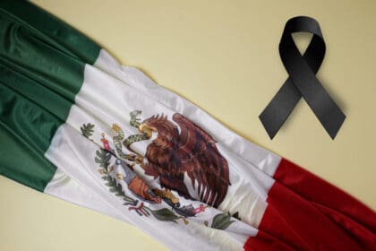 black mourning ribbon with mexican flag 1