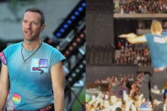 Chris Martin querido cantante sufre fuerte caida en pleno concierto