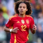 la joven vicky lopez jugando con espana ante republica checa