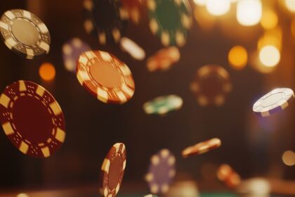 casino chips closeup