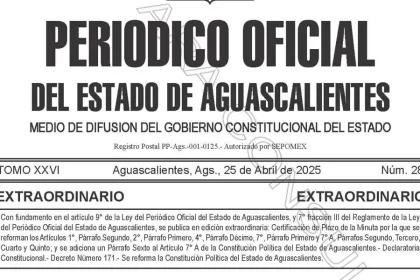 En el artículo 70 quedó plenamente establecido que “el Estado velará por la conservación y continuidad de las especies animales que son emblemáticas, representativas y que constituyen símbolos de la identidad de Aguascalientes”.