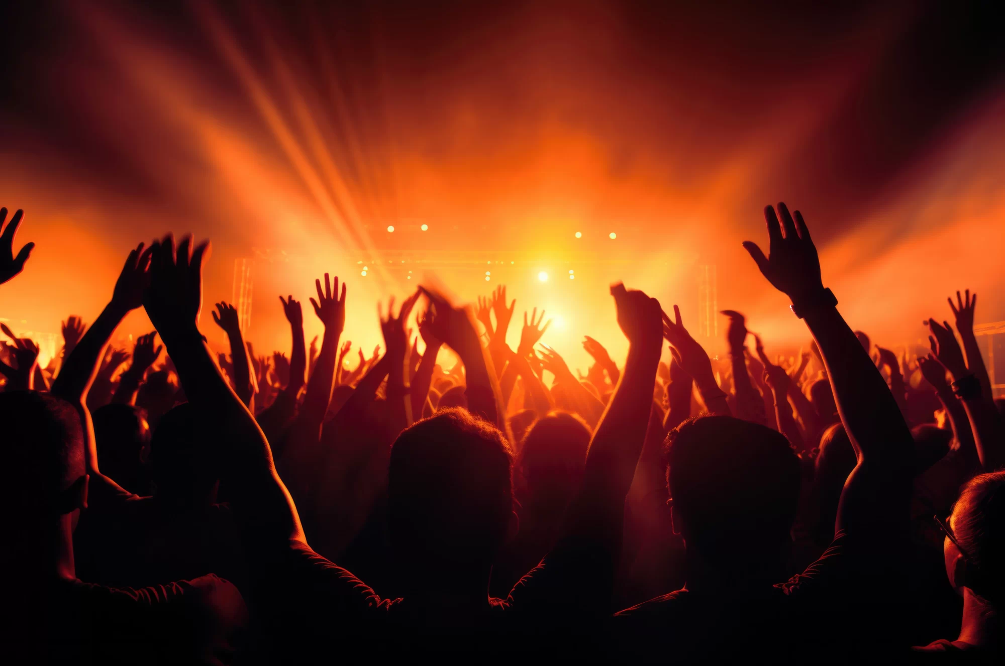 black silhouettes music concert poster concept