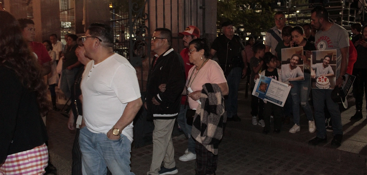 Desde Encarnacion de Diaz el colectivo de Madres buscadoras Sendas de Justicia arribo a la Catedral de Aguascalientes