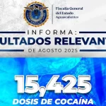 En estas acciones fueron asegurados 1 kilo 995 gramos de marihuana, que equivale a 3 mil 990 dosis aproximadamente, y 3 kilos 085 gramos de cocaína, los cuales representan 15 mil 425 dosis, enervantes que ya no llegarán a manos de persona alguna.