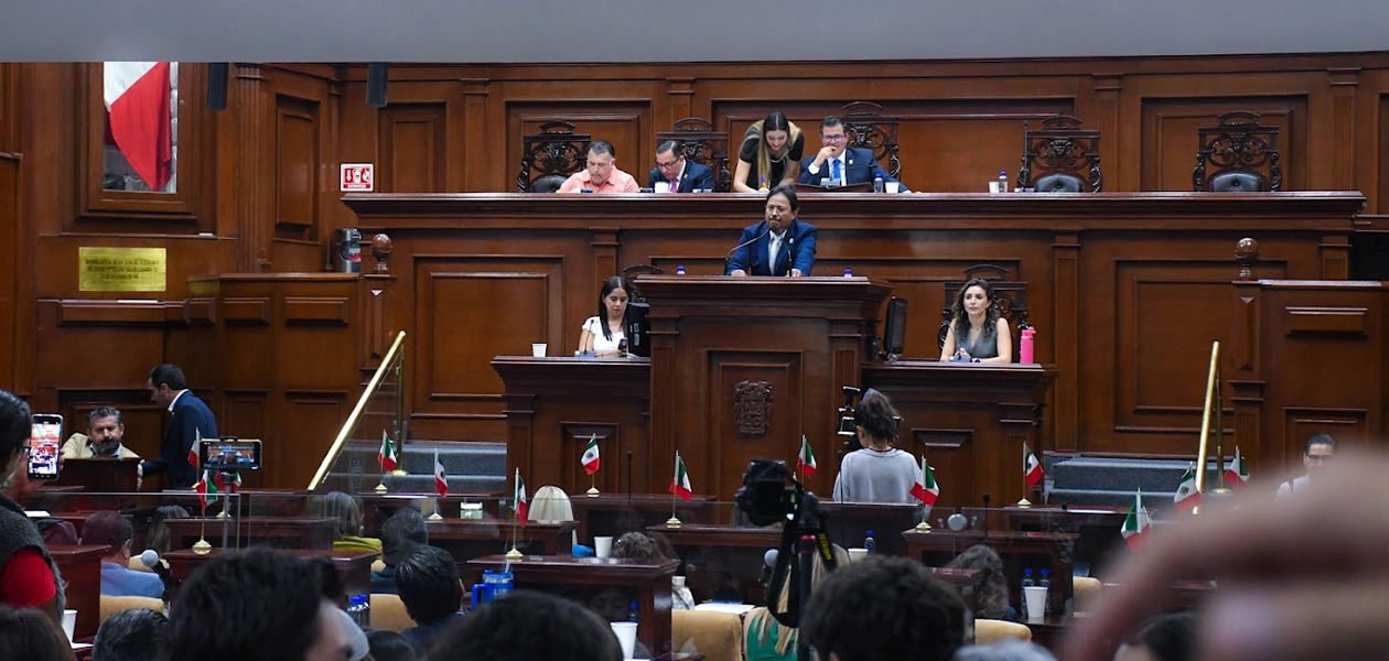 En el debate la diputada morenista, Alejandra Peña Curiel desde la tribuna levantó una pancarta con la leyenda de “los periodistas #NO SON CRIMINALES”