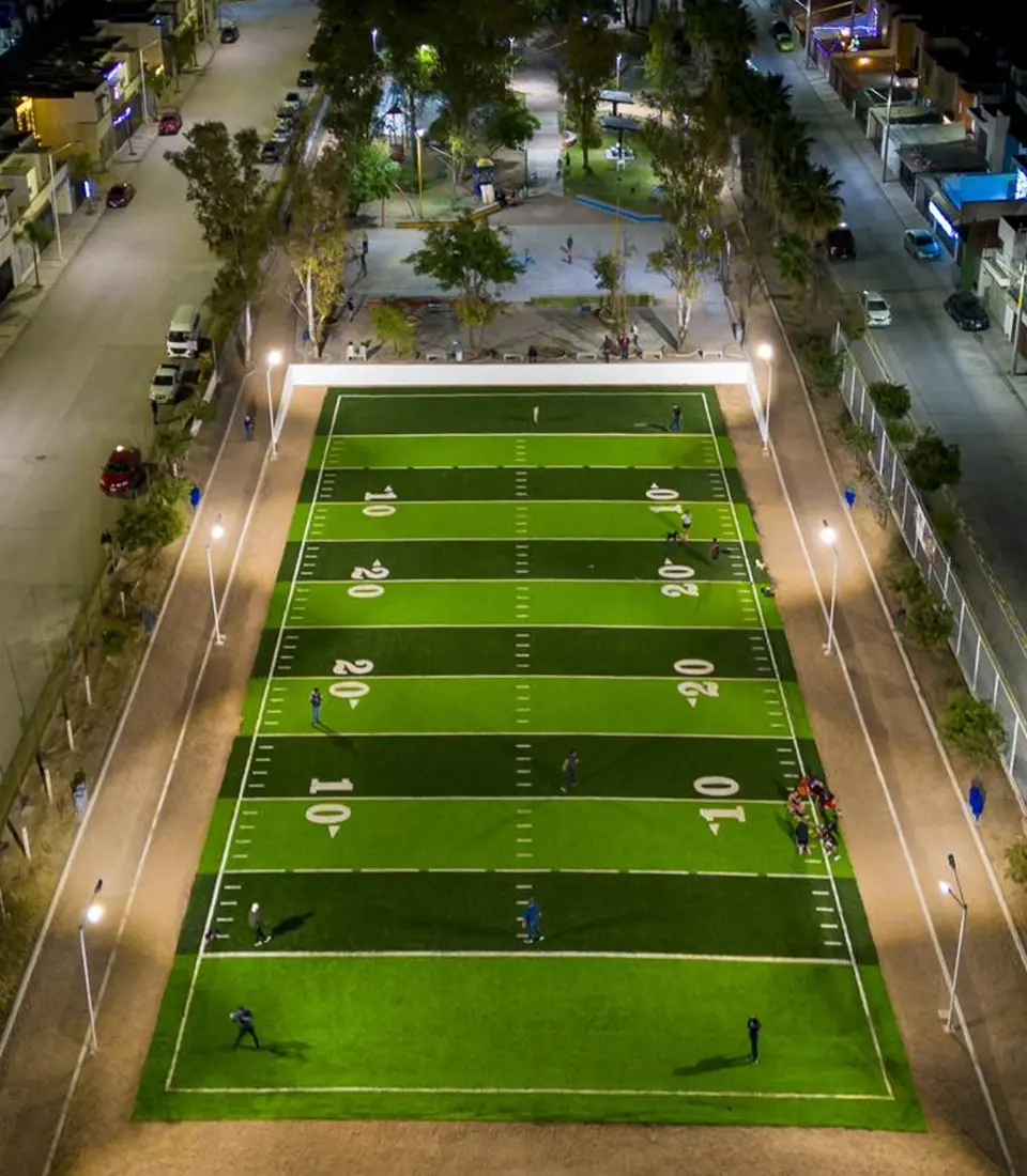 Entrega Leo cancha de tochito bandera 3