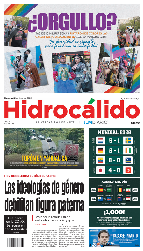 Hidrocálido 21 de junio de 2026