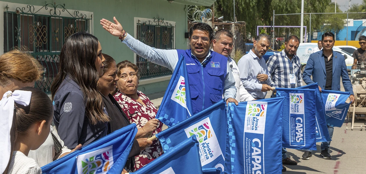 Arranca César Medina obra hidrosanitaria en Jesús María