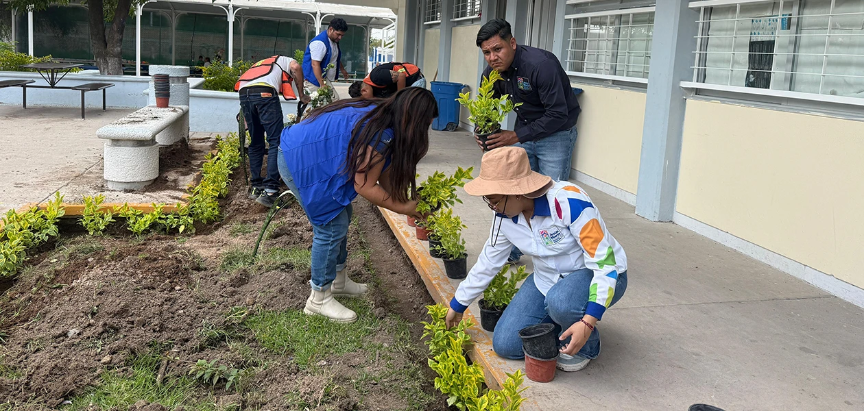 Gobierno municipal reforesta escuelas en Jesús María