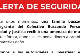 Lanza alerta OVSG por una familia buscadora amenazada