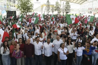 Morenistas en Aguascalientes se congregan para escuchar mensaje de Sheinbaum
