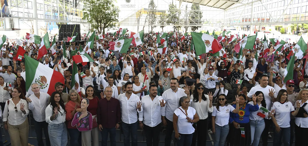 Morenistas en Aguascalientes se congregan para escuchar mensaje de Sheinbaum