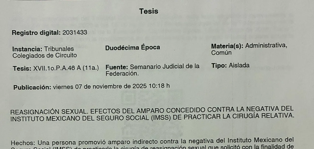 Mujer trans gana amparo al IMSS en Aguascalientes por cirugía de reasignación sexual