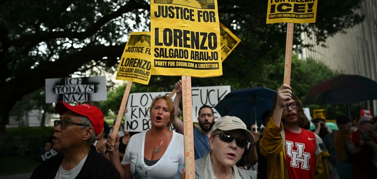 Protestan en Texas por muerte de Lorenzo Salgado a manos del ICE