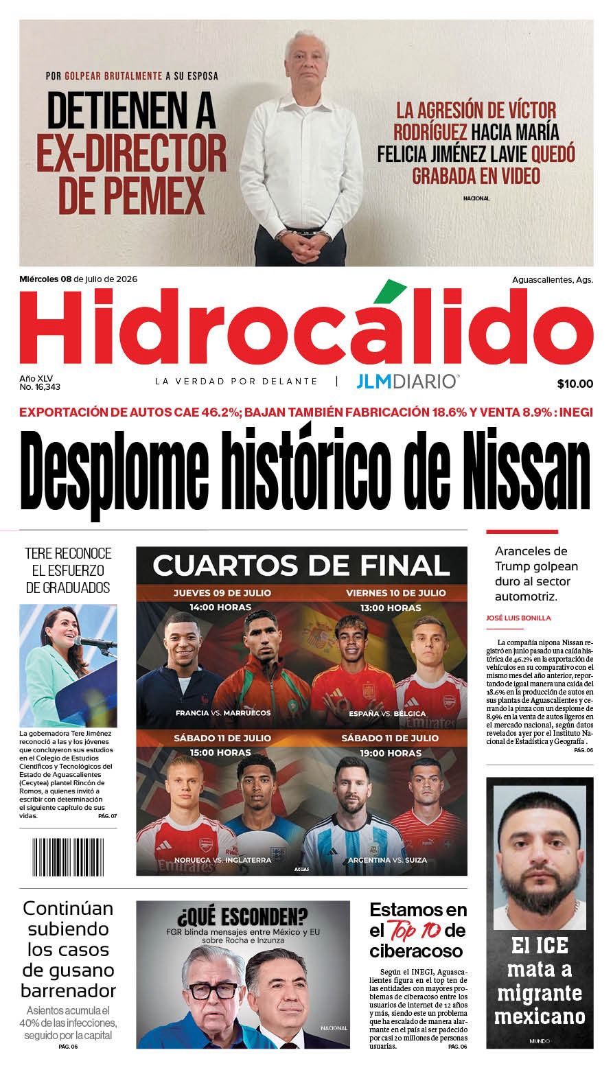 Hidrocálido 8 de julio de 2026