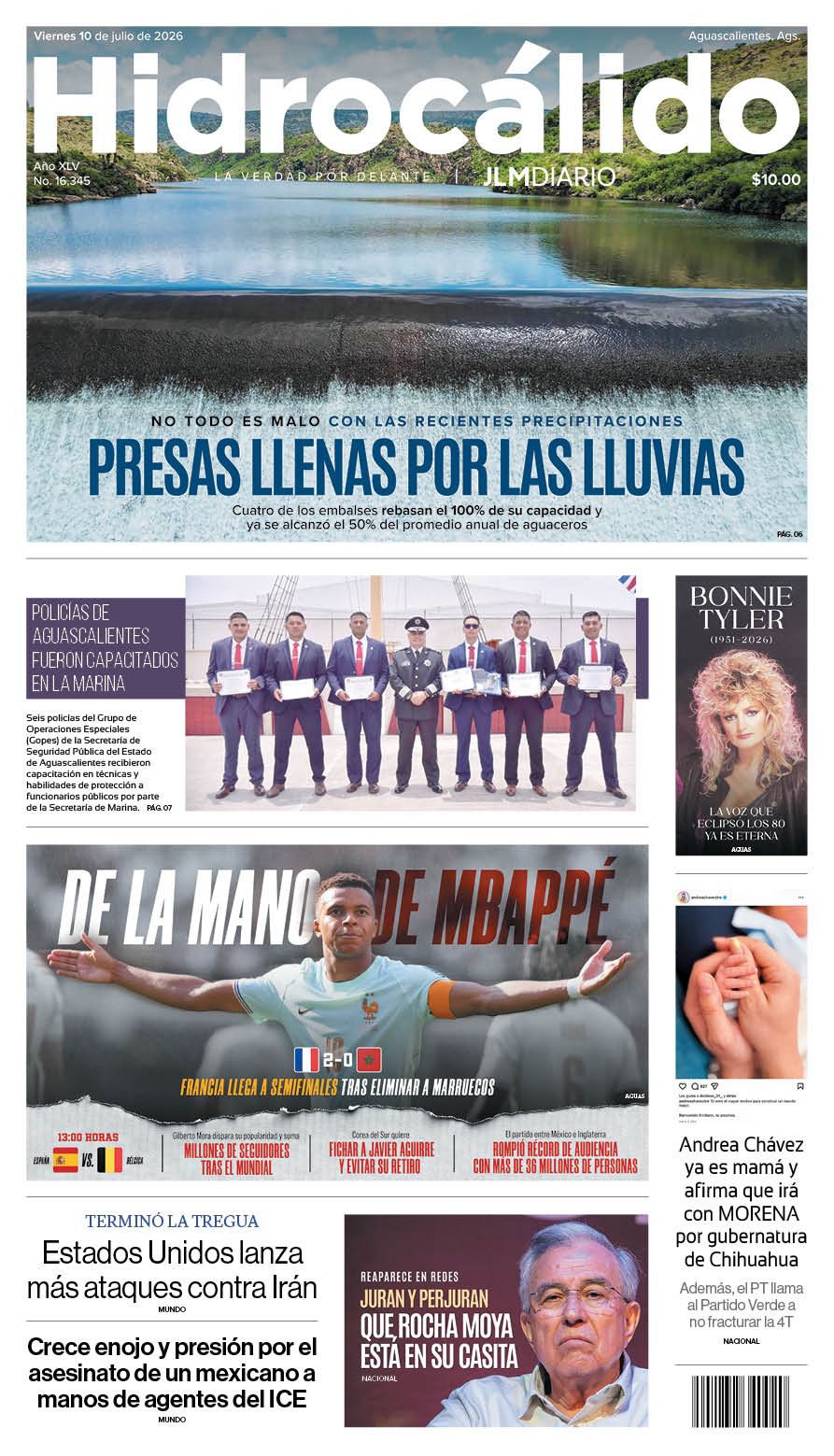 Hidrocálido 10 de julio de 2026